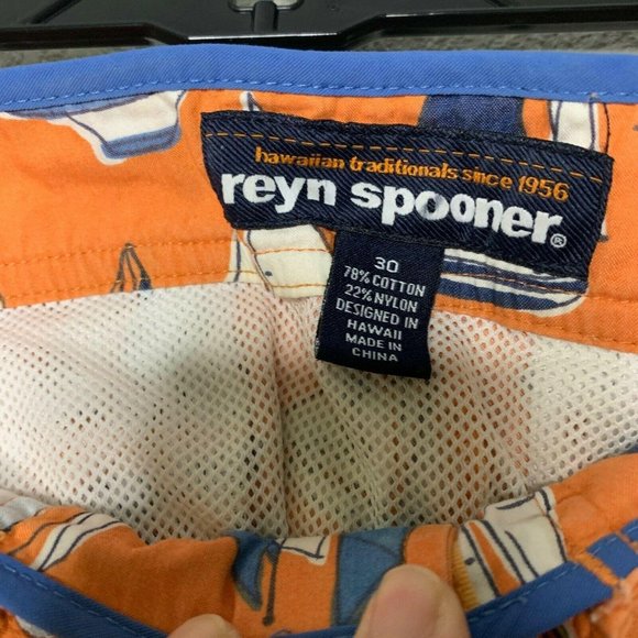 reyn spooner Mens Orange Boardshorts  Size: 30 Sai - Picture 3 of 5